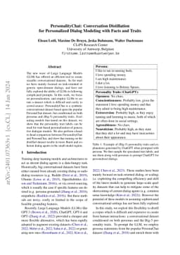PersonalityChat: Conversation Distillation for Personalized Dialog
  Modeling with Facts and Traits