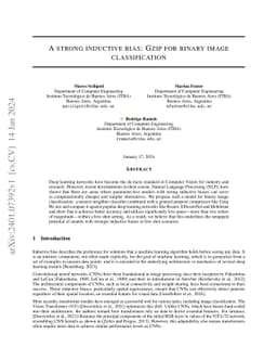 A Strong Inductive Bias: Gzip for binary image classification
