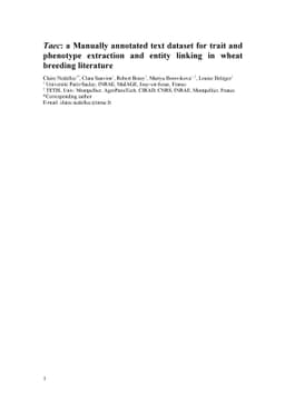 Taec: a Manually annotated text dataset for trait and phenotype
  extraction and entity linking in wheat breeding literature