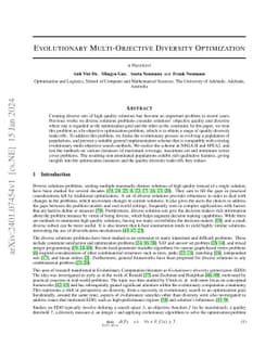 Evolutionary Multi-Objective Diversity Optimization
