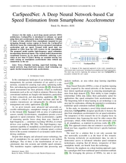 CarSpeedNet: A Deep Neural Network-based Car Speed Estimation from
  Smartphone Accelerometer