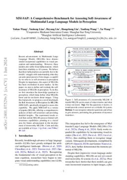 MM-SAP: A Comprehensive Benchmark for Assessing Self-Awareness of
  Multimodal Large Language Models in Perception