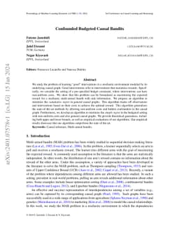 Confounded Budgeted Causal Bandits