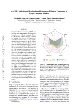 MAPLE: Multilingual Evaluation of Parameter Efficient Finetuning of
  Large Language Models