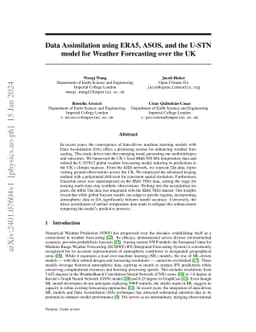Data Assimilation using ERA5, ASOS, and the U-STN model for Weather
  Forecasting over the UK