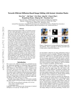 Towards Efficient Diffusion-Based Image Editing with Instant Attention
  Masks