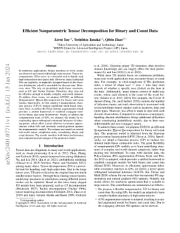 Efficient Nonparametric Tensor Decomposition for Binary and Count Data