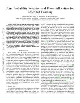Joint Probability Selection and Power Allocation for Federated Learning