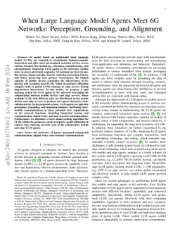 When Large Language Model Agents Meet 6G Networks: Perception,
  Grounding, and Alignment