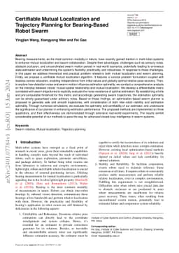 Certifiable Mutual Localization and Trajectory Planning for
  Bearing-Based Robot Swarm
