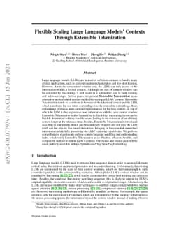 Flexibly Scaling Large Language Models Contexts Through Extensible
  Tokenization