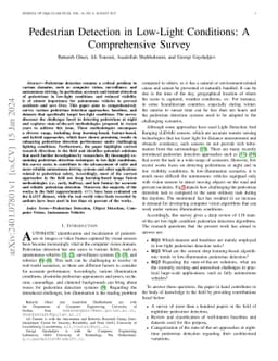Pedestrian Detection in Low-Light Conditions: A Comprehensive Survey