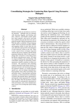 Consolidating Strategies for Countering Hate Speech Using Persuasive
  Dialogues