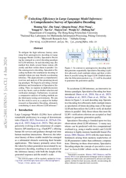 Unlocking Efficiency in Large Language Model Inference: A Comprehensive
  Survey of Speculative Decoding