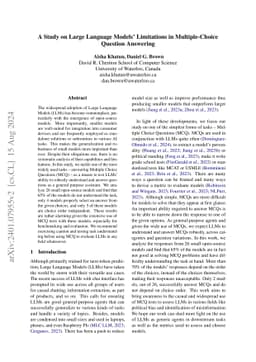 A Study on Large Language Models' Limitations in Multiple-Choice
  Question Answering