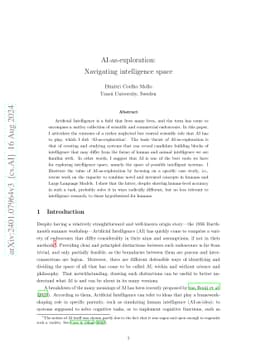 AI-as-exploration: Navigating intelligence space
