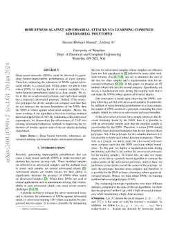 Robustness Against Adversarial Attacks via Learning Confined Adversarial
  Polytopes