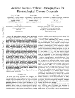 Achieve Fairness without Demographics for Dermatological Disease
  Diagnosis