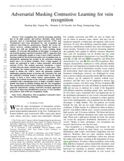 Adversarial Masking Contrastive Learning for vein recognition