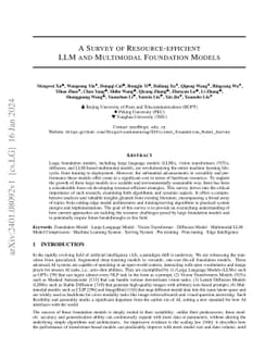 A Survey of Resource-efficient LLM and Multimodal Foundation Models