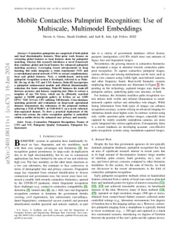 Mobile Contactless Palmprint Recognition: Use of Multiscale, Multimodel
  Embeddings