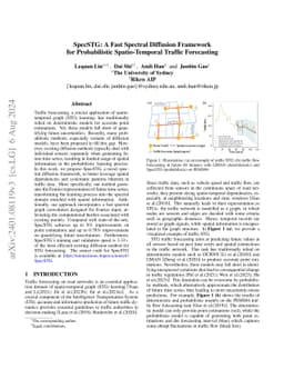 SpecSTG: A Fast Spectral Diffusion Framework for Probabilistic
  Spatio-Temporal Traffic Forecasting