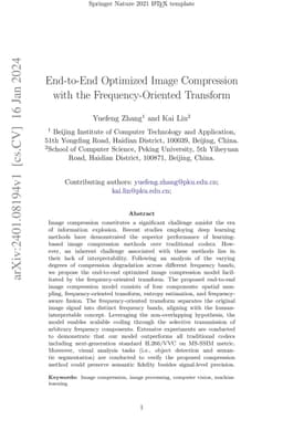 End-to-End Optimized Image Compression with the Frequency-Oriented
  Transform