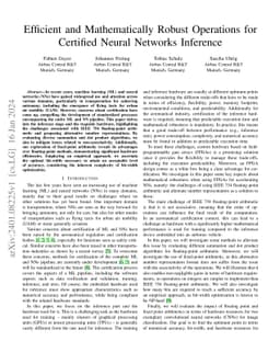 Efficient and Mathematically Robust Operations for Certified Neural
  Networks Inference