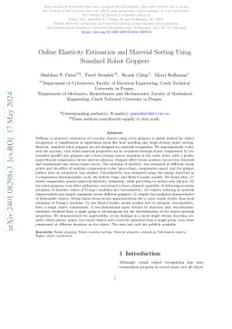 Online Elasticity Estimation and Material Sorting Using Standard Robot
  Grippers