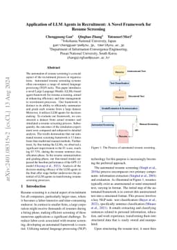 Application of LLM Agents in Recruitment: A Novel Framework for Resume
  Screening