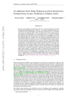 Un-Mixing Test-Time Normalization Statistics: Combatting Label Temporal
  Correlation