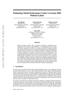 Estimating Model Performance Under Covariate Shift Without Labels