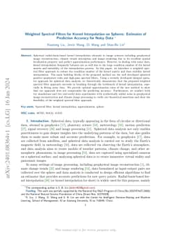 Weighted Spectral Filters for Kernel Interpolation on Spheres: Estimates
  of Prediction Accuracy for Noisy Data