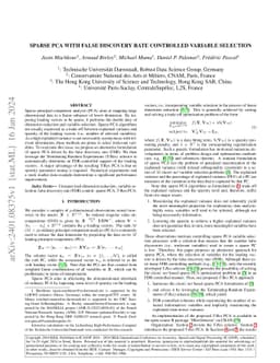 Sparse PCA with False Discovery Rate Controlled Variable Selection
