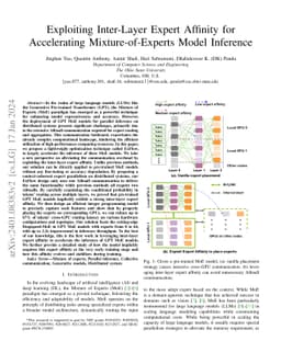 Exploiting Inter-Layer Expert Affinity for Accelerating
  Mixture-of-Experts Model Inference