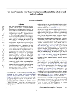 GD doesn't make the cut: Three ways that non-differentiability affects
  neural network training