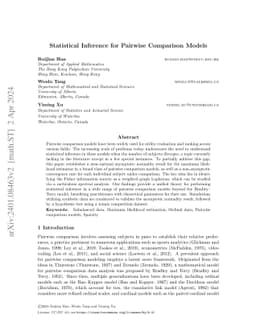 Statistical inference for pairwise comparison models