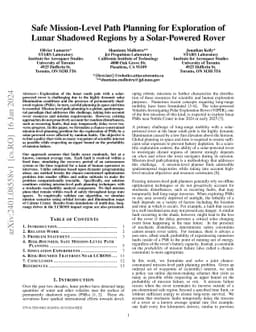 Safe Mission-Level Path Planning for Exploration of Lunar Shadowed Regions by a Solar-Powered Rover