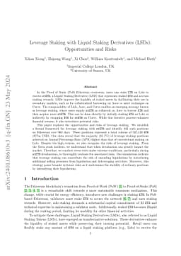 Leverage Staking with Liquid Staking Derivatives (LSDs): Opportunities and Risks