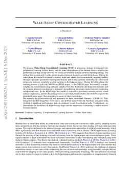 Wake-Sleep Consolidated Learning