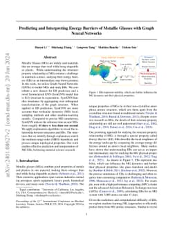 Predicting and Interpreting Energy Barriers of Metallic Glasses with
  Graph Neural Networks