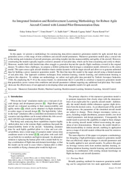 An Integrated Imitation and Reinforcement Learning Methodology for
  Robust Agile Aircraft Control with Limited Pilot Demonstration Data