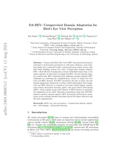 DA-BEV: Unsupervised Domain Adaptation for Bird's Eye View Perception