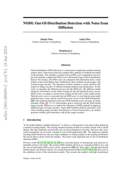 NODI: Out-Of-Distribution Detection with Noise from Diffusion