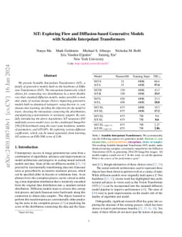 SiT: Exploring Flow and Diffusion-based Generative Models with Scalable
  Interpolant Transformers