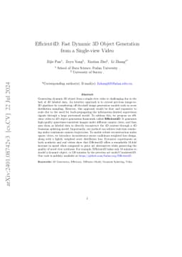 Fast Dynamic 3D Object Generation from a Single-view Video