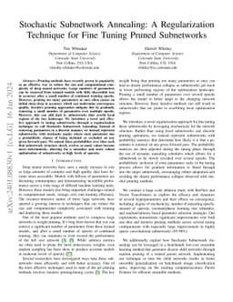 Stochastic Subnetwork Annealing: A Regularization Technique for Fine
  Tuning Pruned Subnetworks