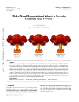 Efficient Neural Representation of Volumetric Data using
  Coordinate-Based Networks
