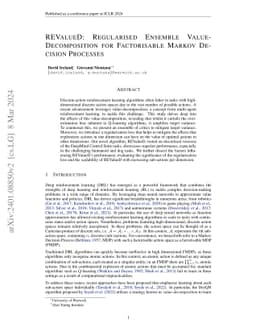 REValueD: Regularised Ensemble Value-Decomposition for Factorisable
  Markov Decision Processes