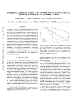 Robust Localization of Key Fob Using Channel Impulse Response of Ultra
  Wide Band Sensors for Keyless Entry Systems